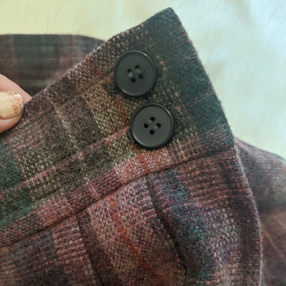 Vintage Yves Saint Laurent tricot plaid wool skirt - Picture 9 of 10